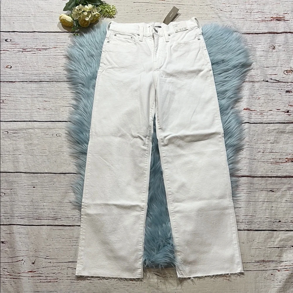 NWT J. Crew Slim Wide Leg Jean in White Wash sz 24